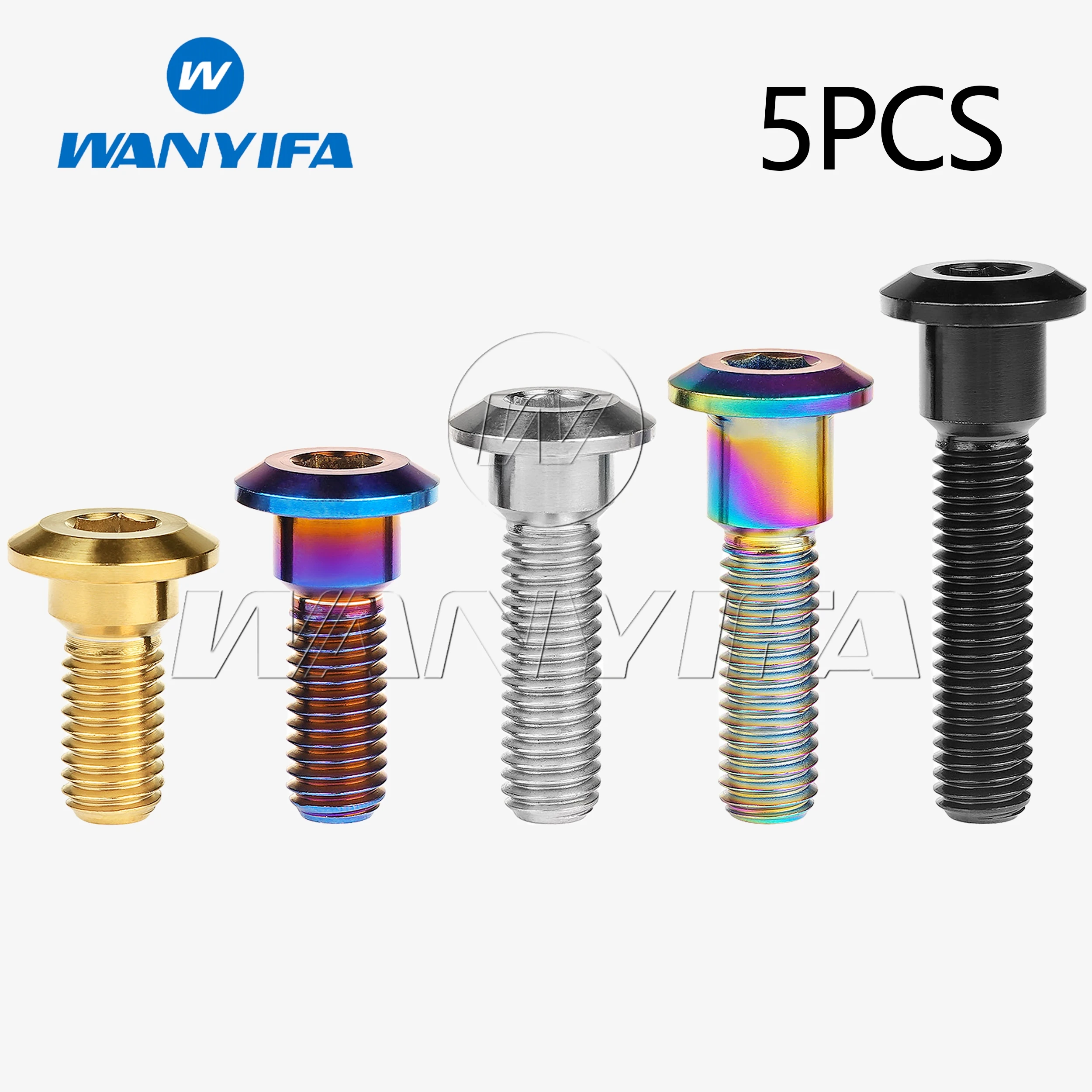 Wanyifa 5Pcs/lot M8 x 20 22 25 30 33mm Śruby tytanowe z łbem sześciokątnym do śrub wirnika hamulca tarczowego Suzuki