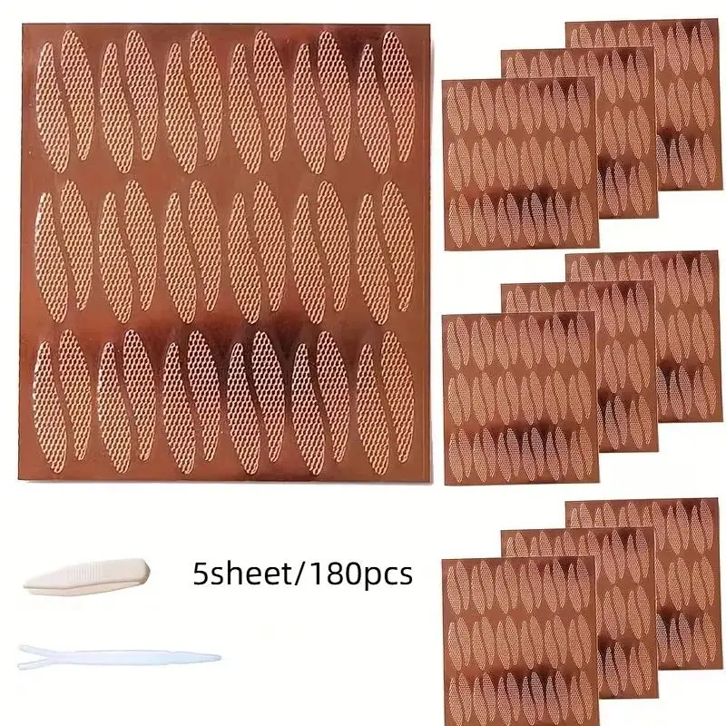 Koronkowe, siateczkowe, łezkowe naklejki na powieki w kształcie kropli, niewidoczne, tworzące podwójne powieki, cieniujące, w formie taśmy, do makijażu, narzędzie do powiek, 180 sztuk.