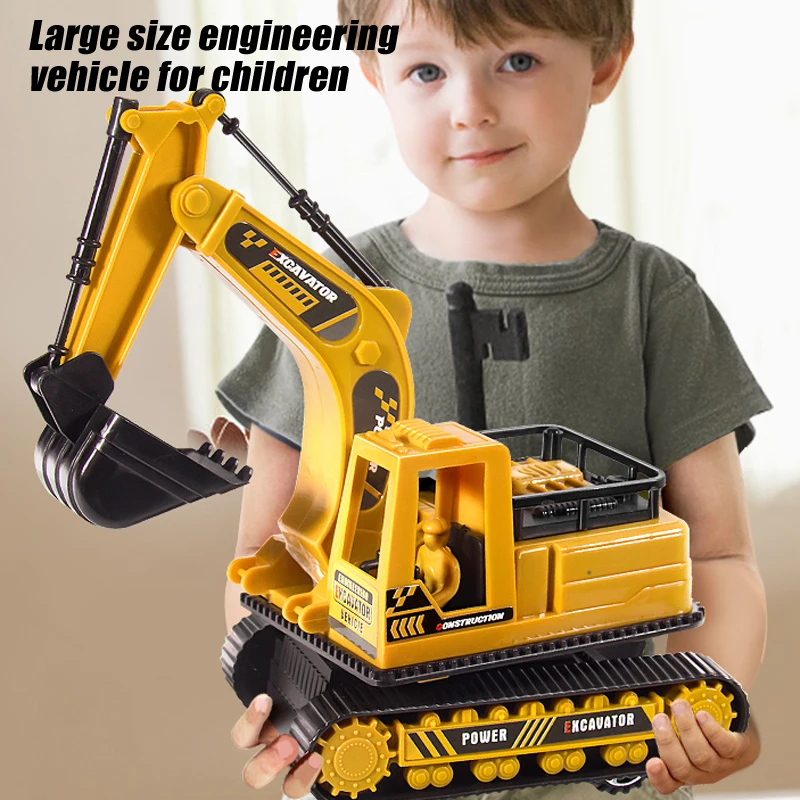 Children Engineering Vehicle Model Toy For Boy Car Set large size Plastic Excavator Mixer Truck Education Kids 3-8 Year Gifts