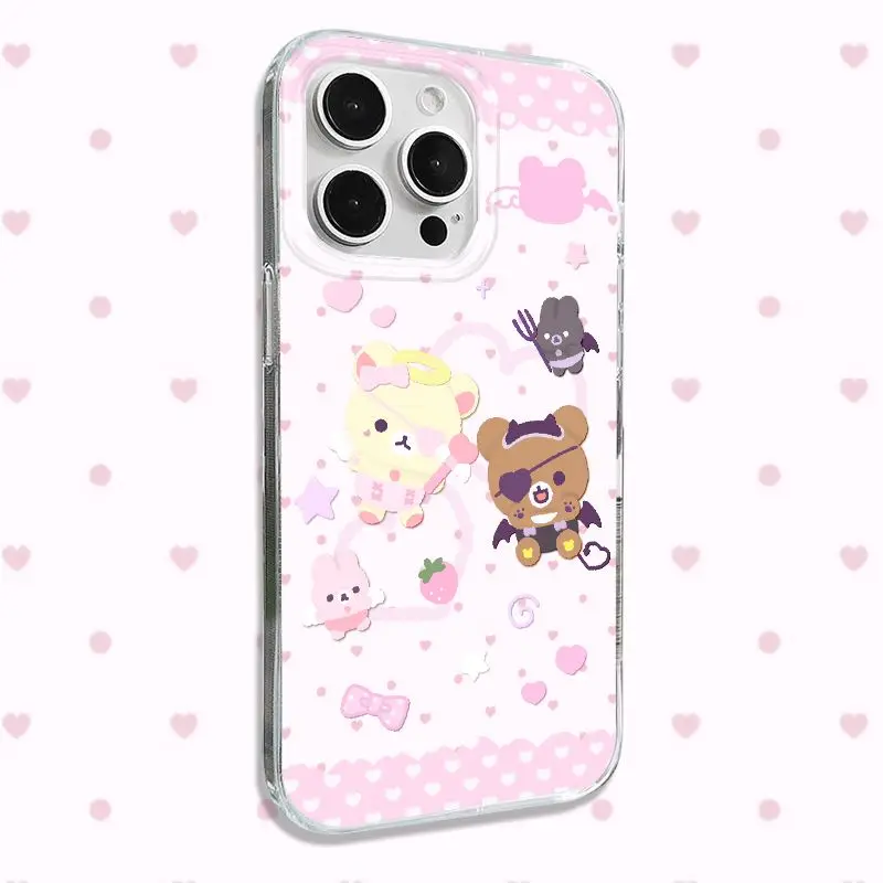 جديد عصري INS لطيف الملاك الفراولة سهلة الدب جراب هاتف آيفون 17 برو ماكس الهواء 15 14 13 16 12 11 برو ماكس زائد Y2k الغطاء الخلفي