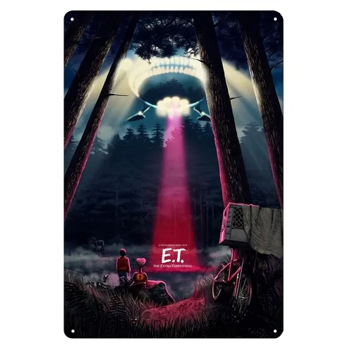 Póster Metálico de la Película ET, el Extraterrestre