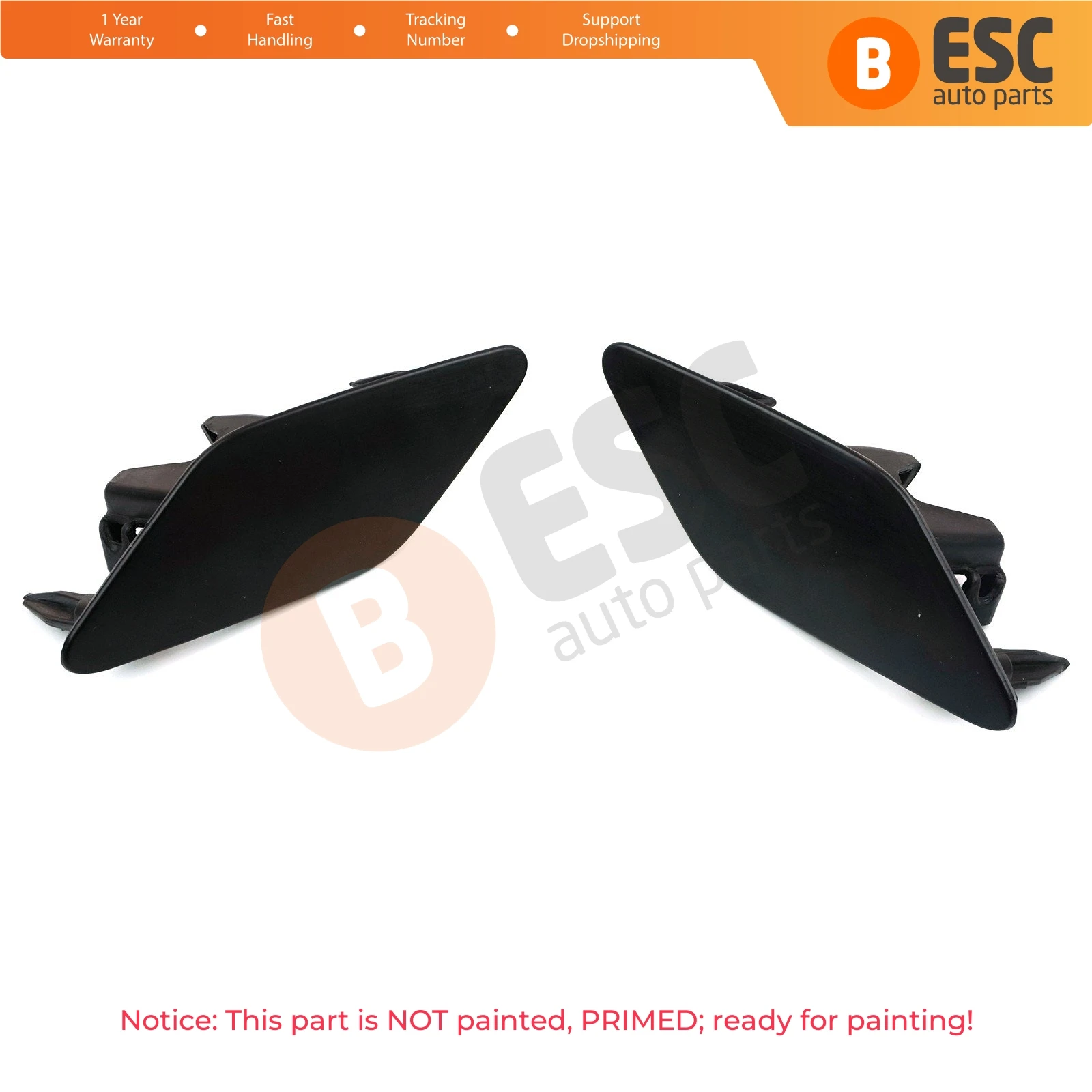 ESC ESP1019 Front Bumper Headlight Washer Cover Cap Front Left Right Set 3G0807937GRU 3G0807938 for VW Passat B8 3G 2015-2019