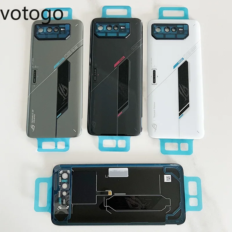 Original Repair For ASUS ROG Phone 2 3 5 5S 6 7 Pro Rear Battery Back Cover Glass Door Lid Shell Case Housing - No Lens Replace