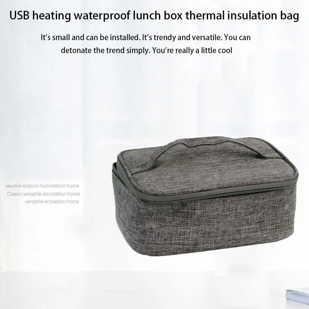 USB-verwarming Lunchbox Tas Elektrische lunchtas Oxford-doek Draagbare voedselverwarmer Waterdicht Grote capaciteit voor picknick