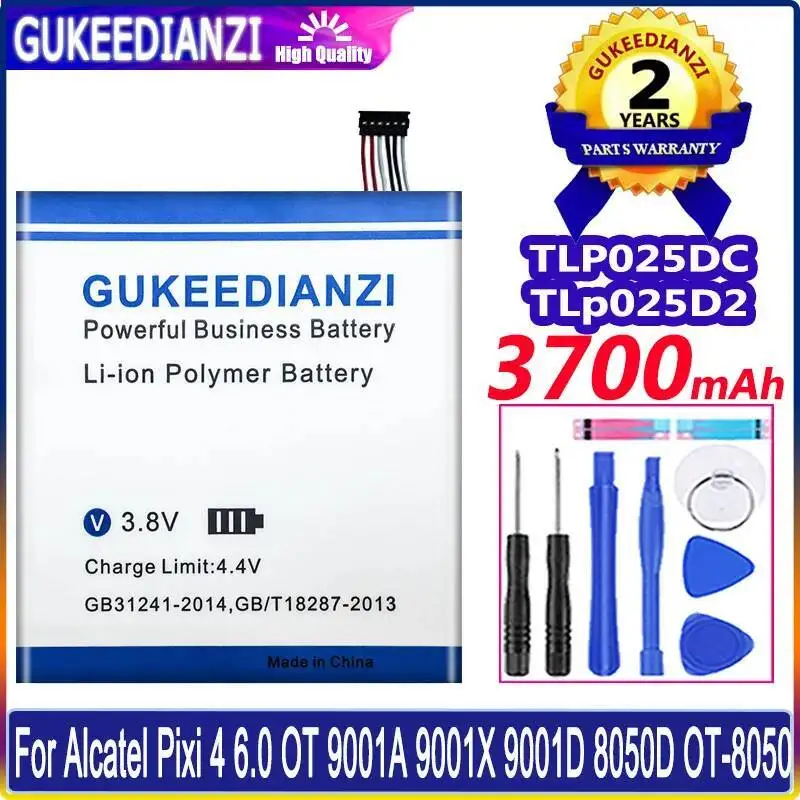 

Mobile Phone Battery TLP025DC Tlp025d2 3700Mah For Alcatel Pixi 4 6.0 OT 9001A 9001X 9001D 8050D OT-8050