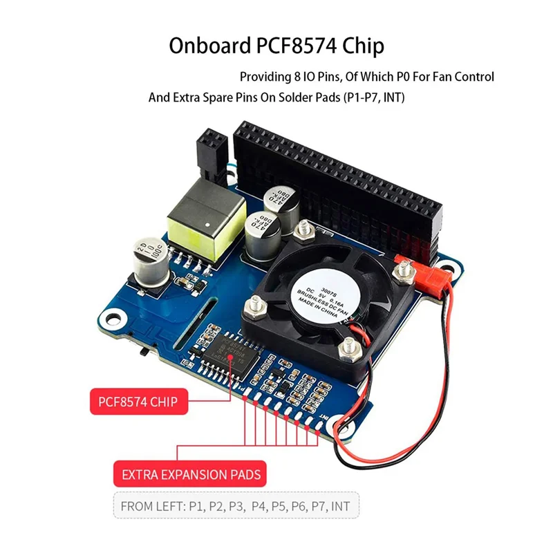 A70P Waveshare Power over Ethernet HAT Support 802.3Af PoE Network Expansion Board with OLED for Raspberry Pi 4 Model B / 3B+