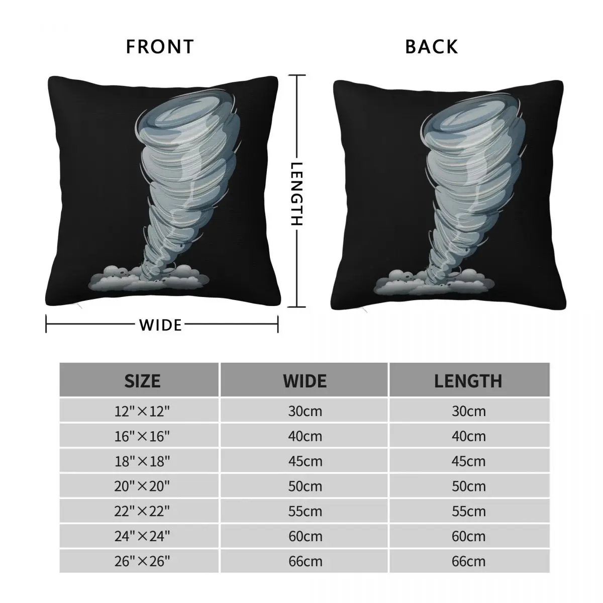 Tornado Storm Weather Square Pillowcase Polyester Linen Velvet Pattern Zip Decor Pillow Case Sofa Cushion Cover 45x45