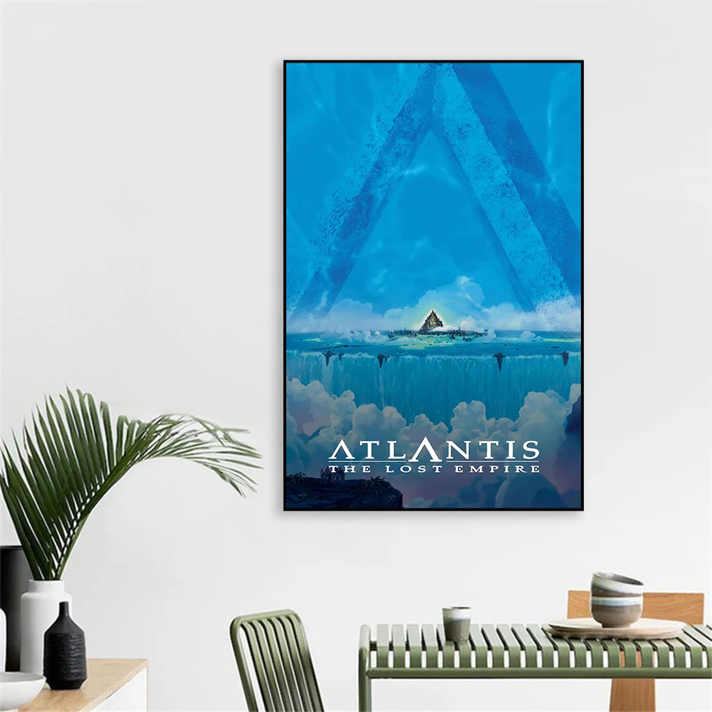 الكلاسيكية أتلانتس: الإمبراطورية المفقودة المشارك قماش اللوحة الرجعية فيلم الكرتون الرسم على لوحات القماش الجدارية يطبع ديكور غرفة نوم المنزل #4