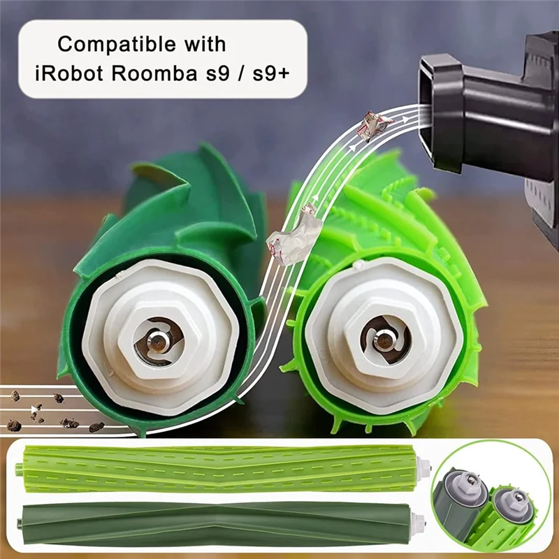 Peças de reposição FZFZ para Irobot S9 (9150) S9 Plus (9550), escovas de borracha multisuperfície filtros escovas laterais sacos de vácuo