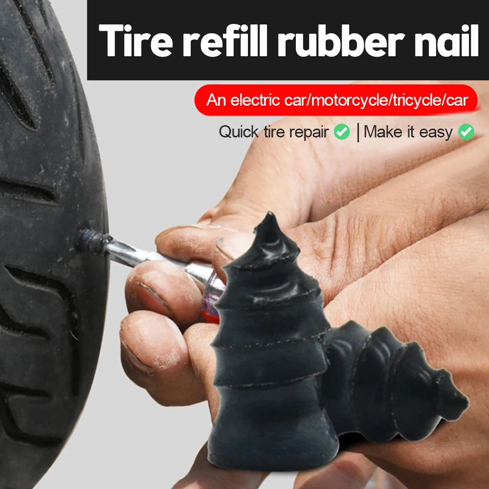 10pcs Vacuum Tyre Repair Nail Tire Puncture Screws Motorcycle Fitting Set Tubeless Wheel Repairs Punctures Kit Patches for Car