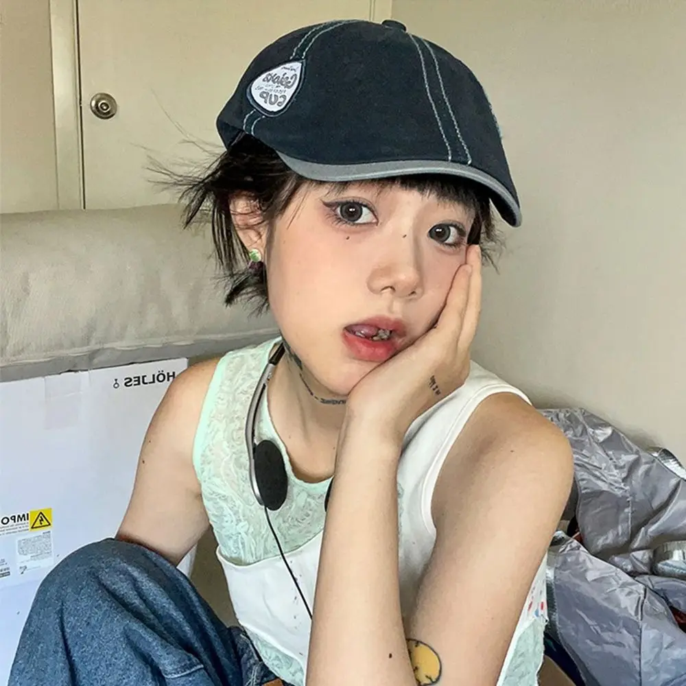 

Регулируемая винтажная шляпа вперед с вышивкой Y2k, кепка газетчика, американский козырек, ковбойские кепки, весна-лето