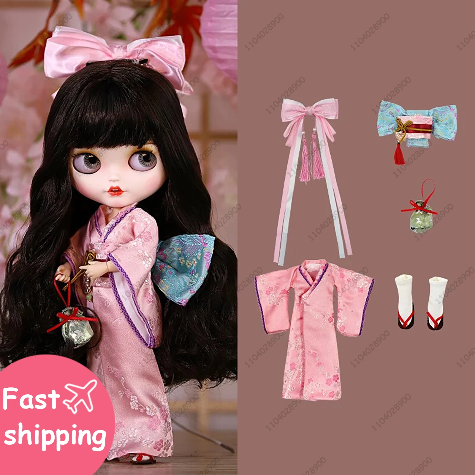 ICY DBS Blyth Doll Clothes 30CM 1/6 OB24 New Azone Japan Kimono Costume Doll Clothes Suit Girl Dress Toy Gift