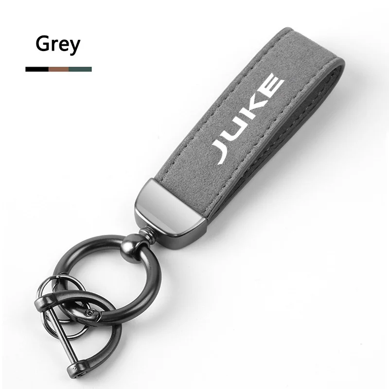 Leather Suede Car Keychain Zinc Alloy Keyrings Charm For Nissan Juke Qashqai J10 Pulsar Sentra Altima Patrol Micra Rogue Almera