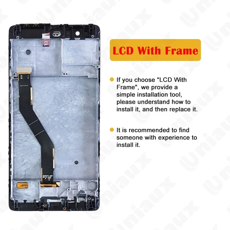 5.5 "display original para huawei p9 plus display lcd digitador assembléia da tela de toque com quadro p9 plus substituição do painel da tela