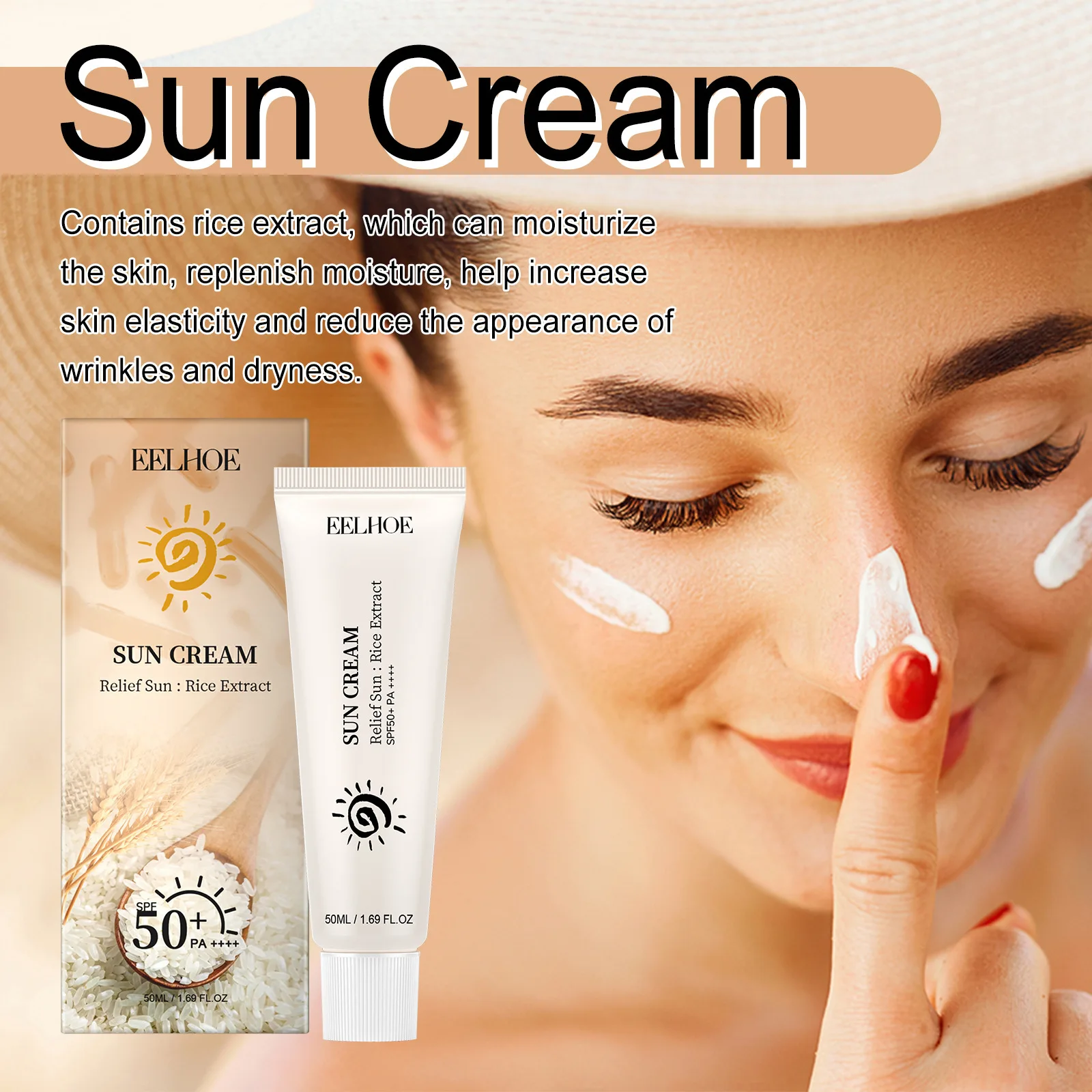 Facial Body Sunscreen Lotion Spf50+ Long Lasting Oil Control Moisturizing Skin UV Protective Cream Non-Greasy Sunblock Skin Care