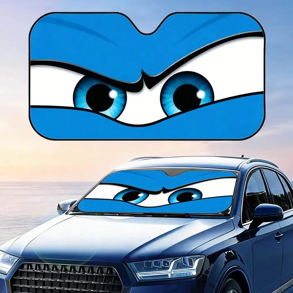 Eyebrow Raising Eyes Sun Visor Car Windshield Sunshade UV Protection Reflective Foldable Heat Insulation Cover