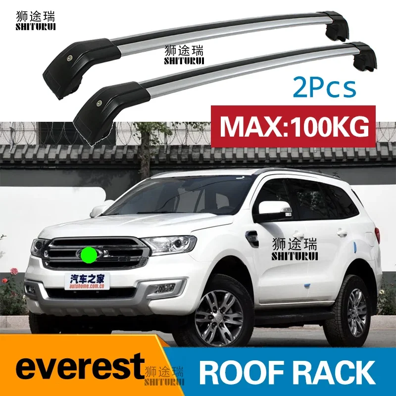 SHITURUI 2Pcs Roof bars For FORD everest  SUV 2016+  Aluminum Alloy Side Bars Cross Rails Roof Rack Luggage Carrier