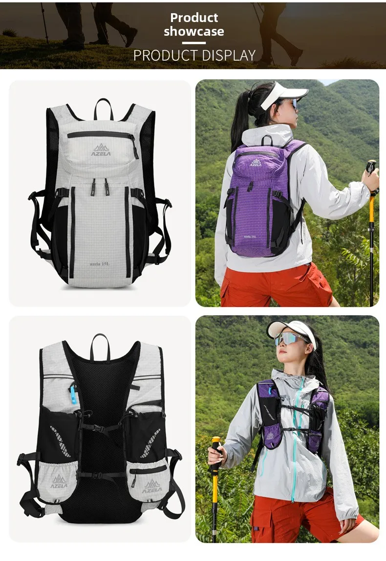15L Ultraleichter Wanderrucksack Wasserdichter Outdoor-Sport-Reiserucksack für Männer Frauen Camping Klettern Radfahren Tasche – Detail 16