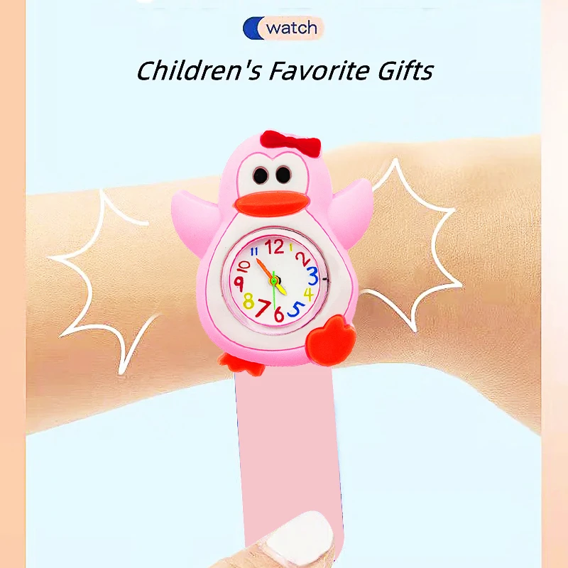 Hoge Kwaliteit Lage Prijs Kinderen Slap Horloges Cartoon Schildpad/Krokodil/Pinguïn/Kikker/Krab/Octopus Speelgoed Kids Horloge Klok Armband