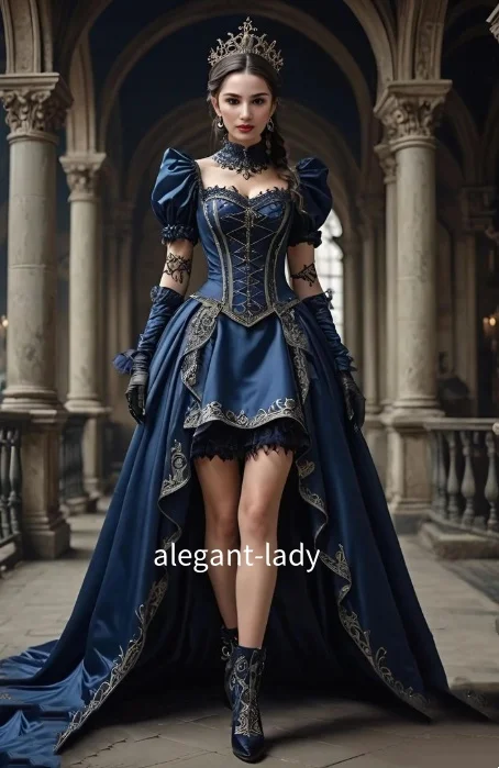 

Викторианские бальные платья на заказ, вышитый лиф, вечерние платья для особых случаев, короткие передние длинные подол, платья эпохи Возрождения