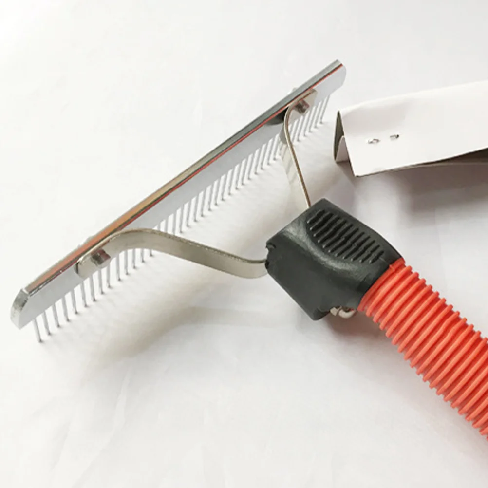 

Horse Grooming Rake Rubber Handle Metal Teeth Anti-Slip For Shedding Removal Durable Pet Cleaning Brush Tool