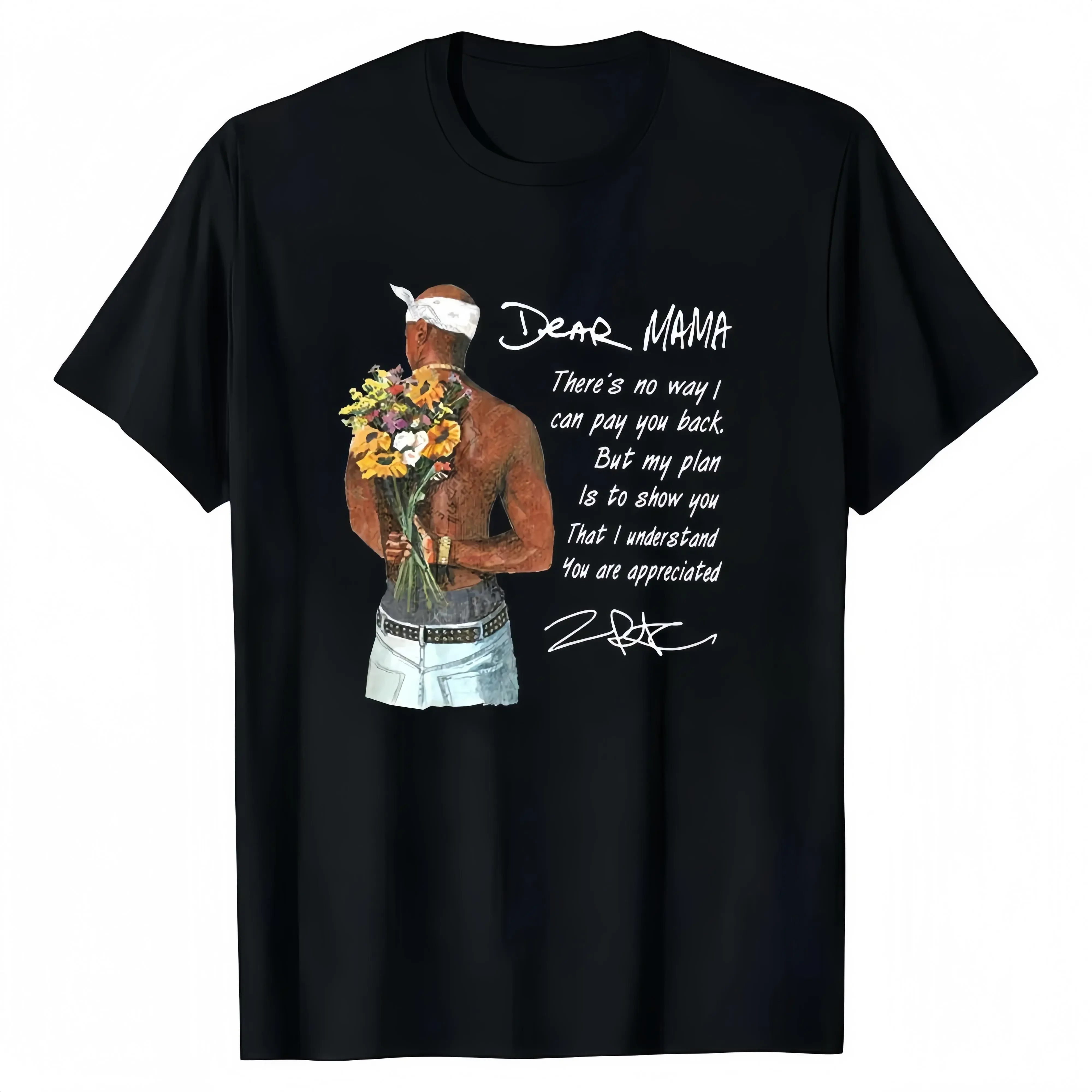 [100% Cotton]Happy Mother's Day Dear Mama Tupac Unisex Shirt There's No Way I Can Pay You Back Tee 100% Cotton Relaxed Fit Vintage Rapper T Shirt for Womenswear - Top