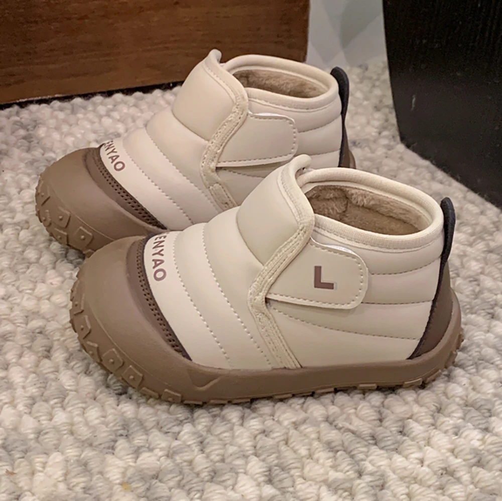 

Winter Plush Boots For Children Ergonomics Boy's Girl's Snow Boots Thick Warm Velvet Cotton Shoes Casual Winter Shoes For Kids