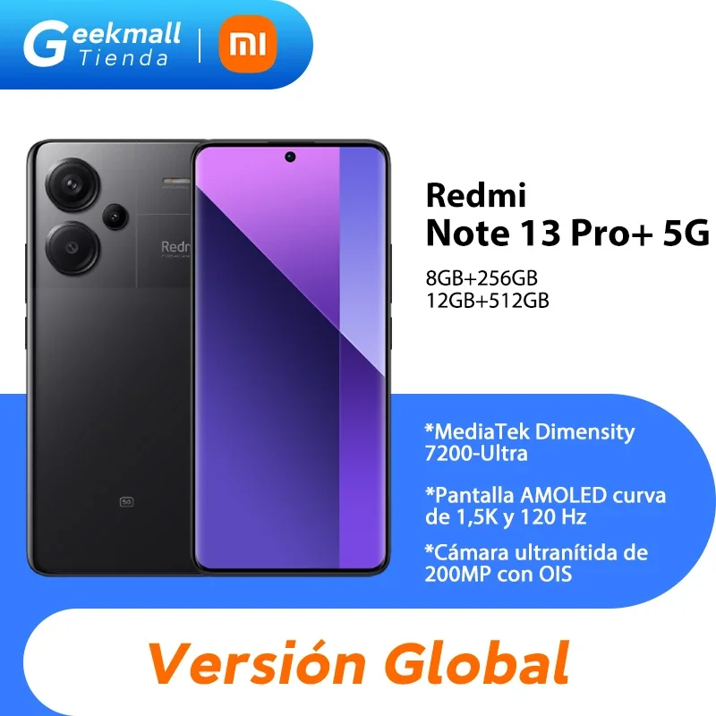 Global Version Xiaomi Redmi Note 13 Pro Plus 5G MediaTek Dimensity 7200-Ultra 200MP OIS Camera 5000mAh 120W NFC IP68 Waterproof