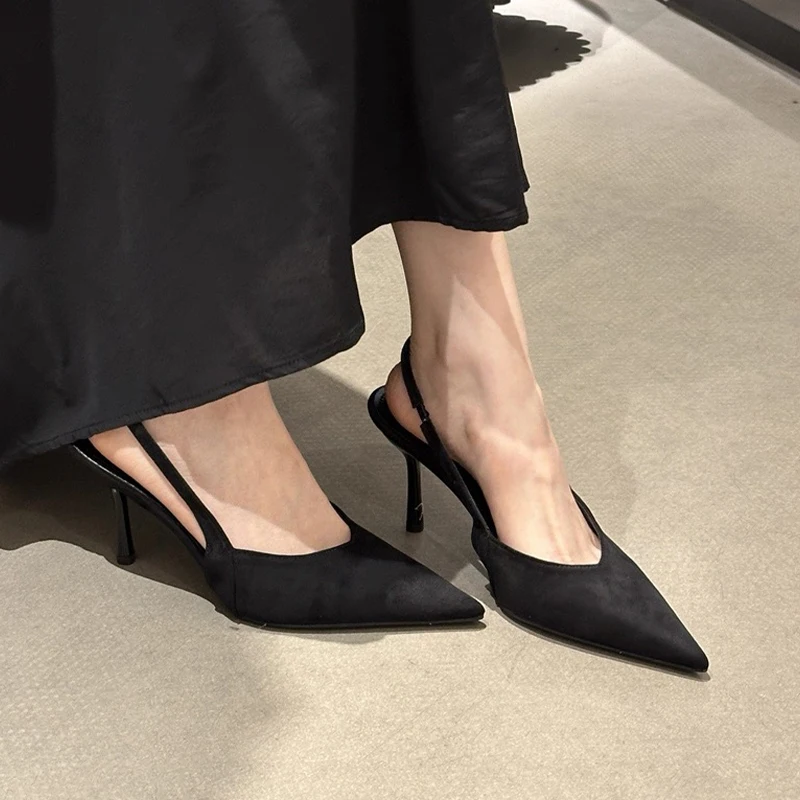 Luxury High Heels Sandals Women Sexy Pointed Toe Shoes for Woman Slippers New Party Shoes Pumps Elegant Slides Mujer Zapatos view 2