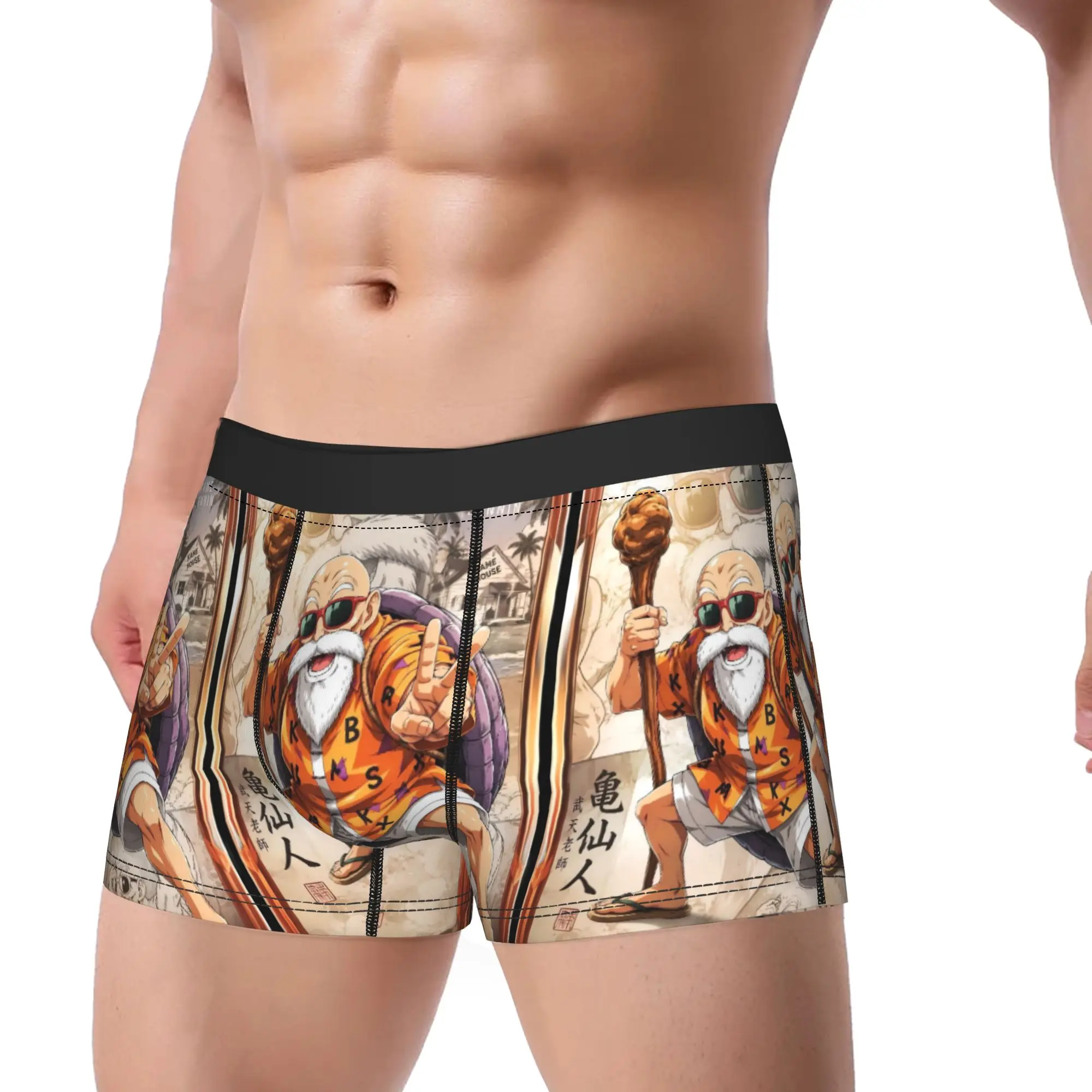 Anime Dragon Ball Master Roshi Underwear  Design Boxershorts Quality Men Panties Comfortable Boxer Brief Gift Idea