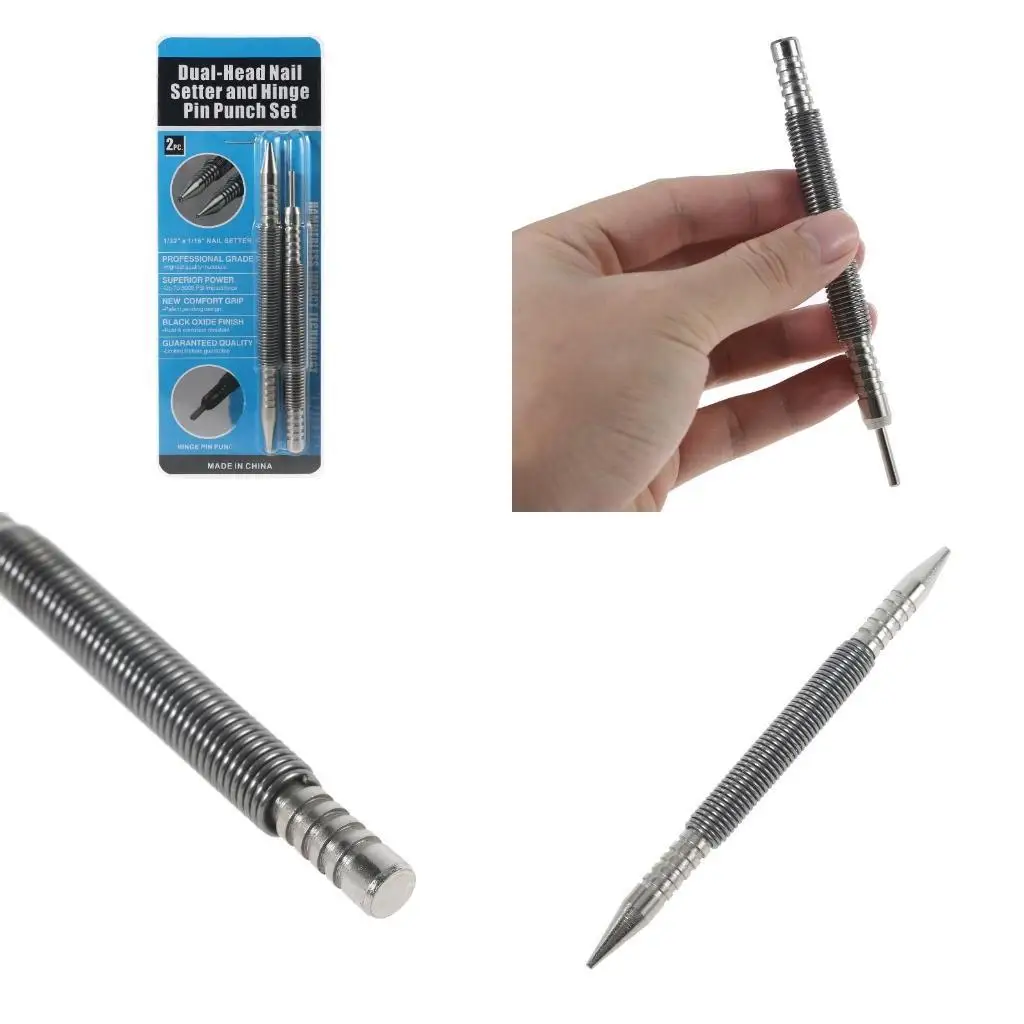 

652F 2 Pieces Spring Tools Set Hinge Pin Tool Marking Metal Woodwork Drill Bit