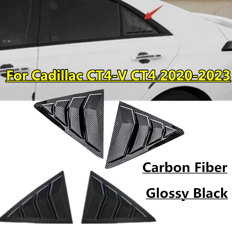 

2Pcs ABS Rear Side Vent Window Scoop Louver Shutter Cover Trim Vent For Cadillac CT4-V CT4 2020-2023