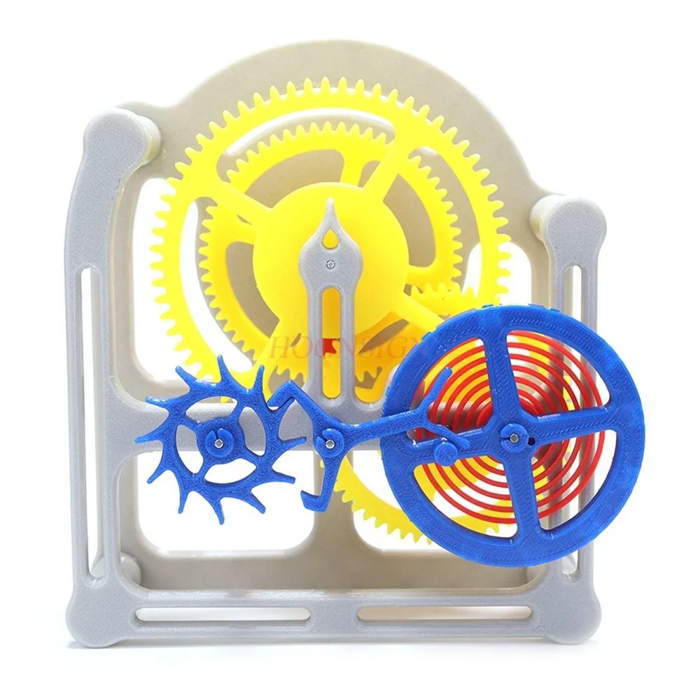 Gear escapement structure model, mechanical clock principle, tourbillon, metal spring power, popular science teaching