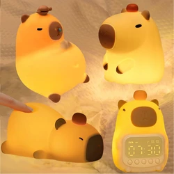 Cute Cartoon Capybara Night Light Rechargeable Bedside Silicone Nightlights For Kids Birthday Gift Bedroom Decor Lighting