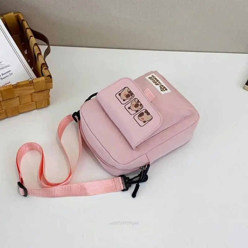 X5XA Lightweight Polyester Shoulder Bag Trendy Capybara Theme Practical Crossbody Bags For Phone Keys Wallet Accessories