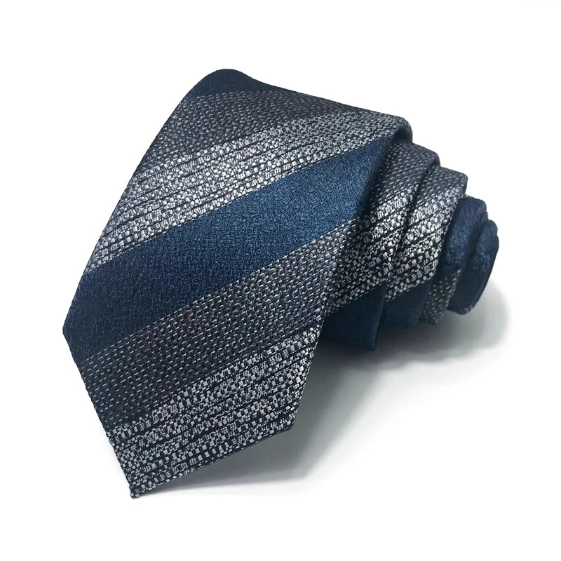 

VEEKTIE Brand Formal Business Vintage Neckties Men 8cm Striped Suits Meeting Interview Working Patchwork Multicolor Blue Cravate