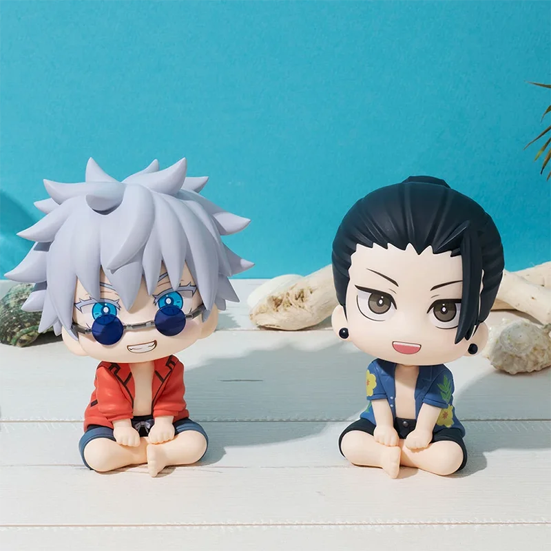 Jjk figura geto suguru olhar figura edição q satoru gojo figura geto e gojo figura de ação pose sentada modelo brinquedo presente