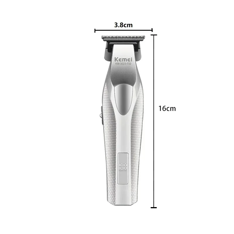 Kemei Zero Gapped Professional Hair Trimmer 9000RPM DLC Cordless Hair Clippers Barber Rechargeable Finish Hair Cutting Machine