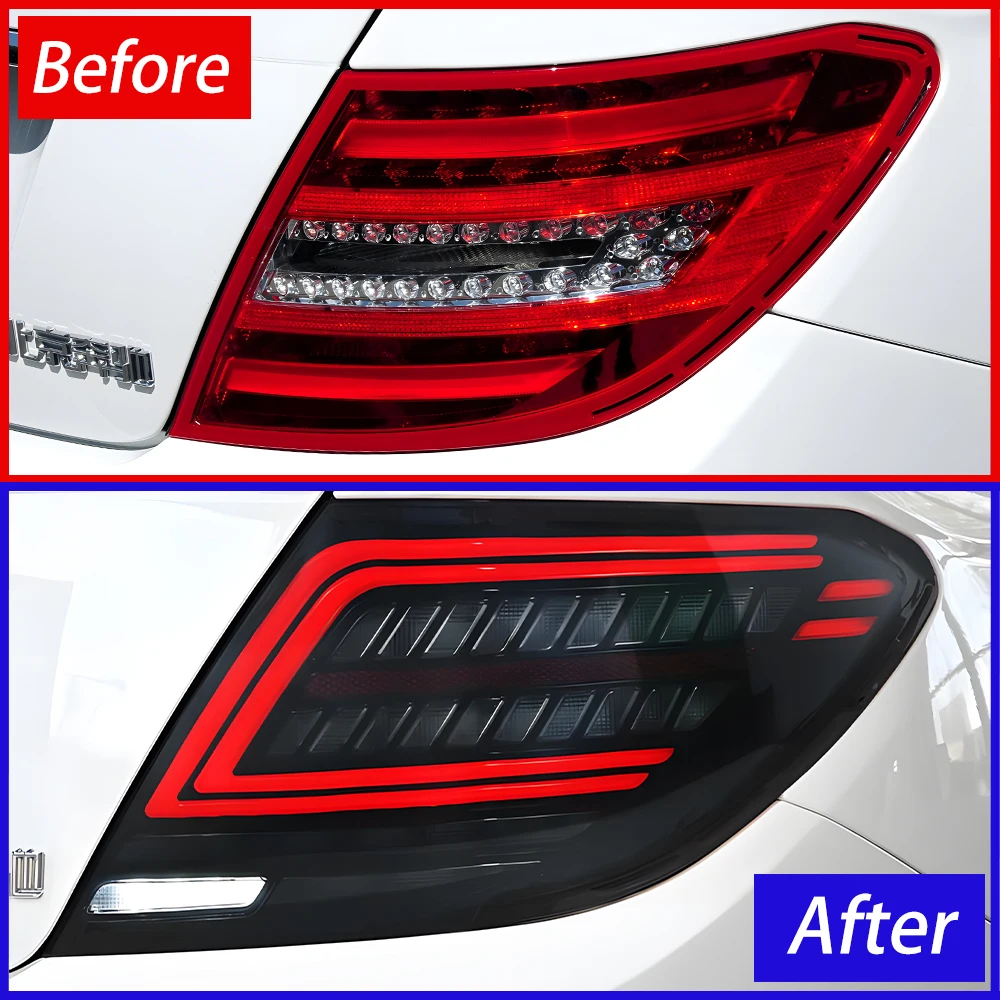 Auto Rear Back Lamps Assembly For Benz C180 C200 C260 2007-2014 W204 Upgrade LED Dynamic Flicker Car Taillights Accessories