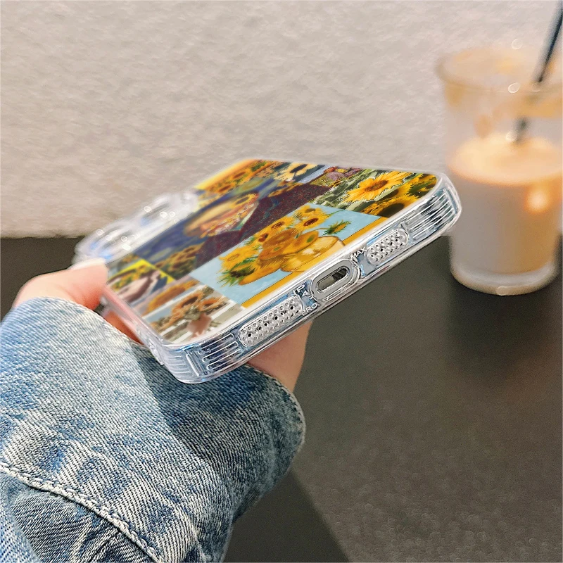 เคสสำหรับ Xiaomi Redmi Note 11S 14 Pro Plus 13 13C 12S 9 9S A4 12 14C 10S 11 เคสโทรศัพท์แบบนิ่ม ลายดอกทานตะวันของแวนโก๊ะ