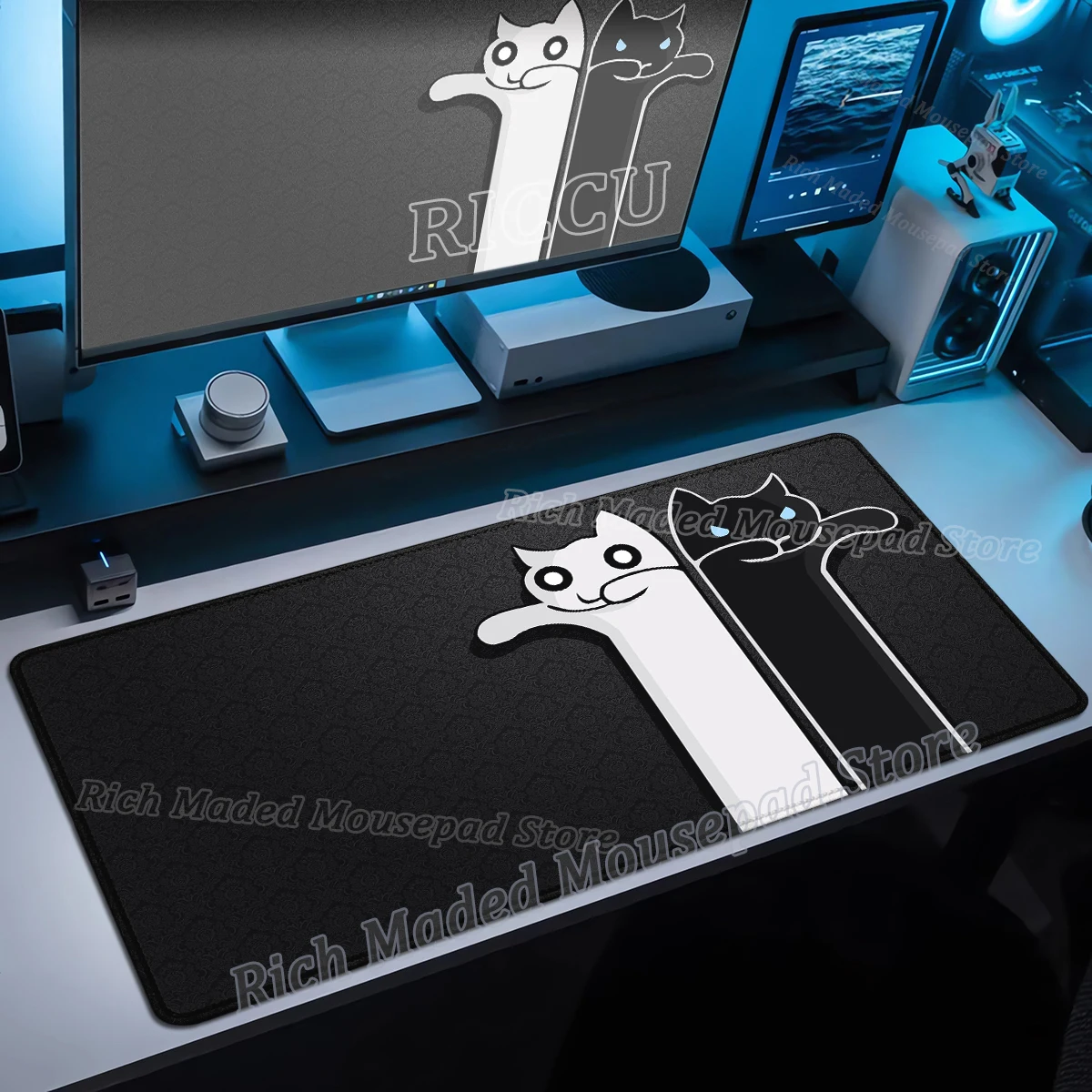 

Anime Xxl Mouse Pad Gaming Accessories Funny Black White Cat Keyboard Mousepad Gamer Desk Mat Office Pc Cabinet Mice Pad Carpet