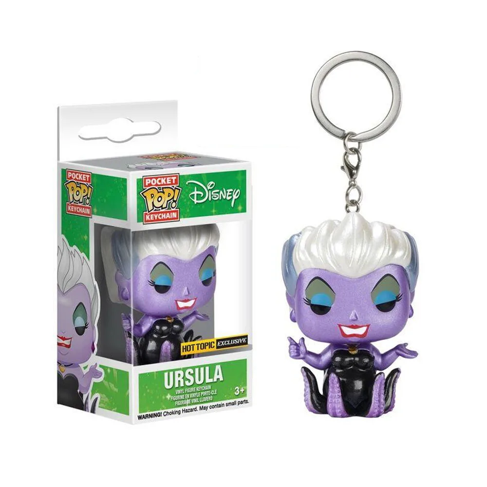 Funko Pop portachiavi Ursula Disney cattivi Maleficent Pop Pocket portachiavi Disney Vinyl Action Figure giocattoli bambole regalo per bambini