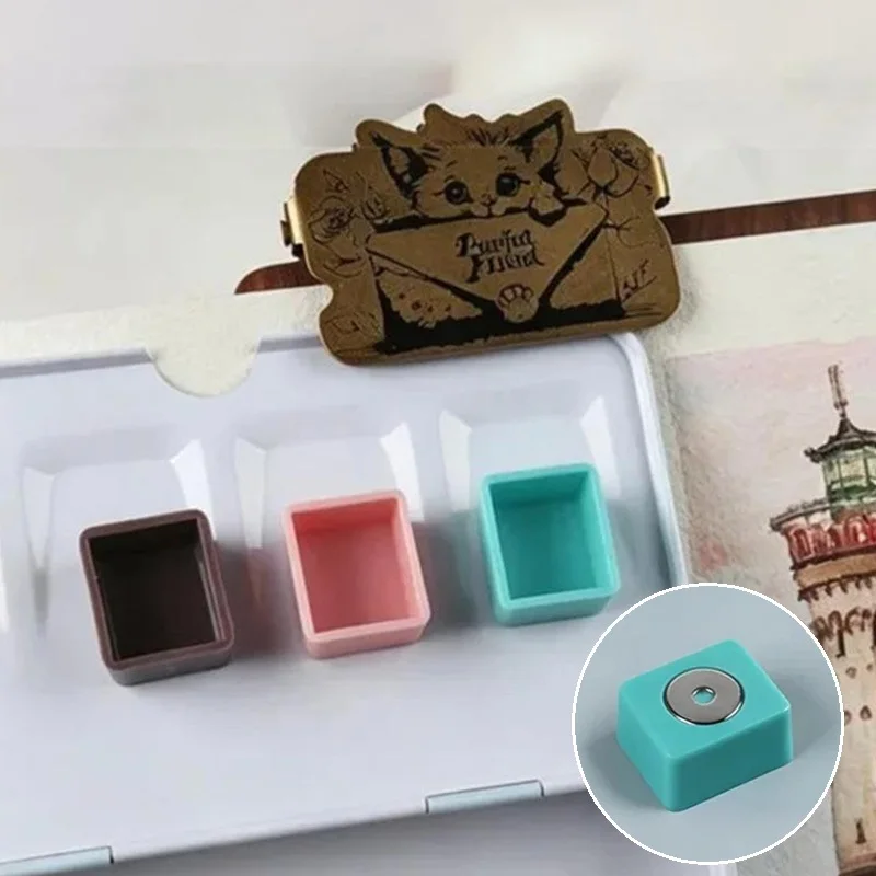 Multicolor Subpackage Tin Palette Magnetic Half Watercolor Pans Artist Painting Drawing Art Supplies TSH04