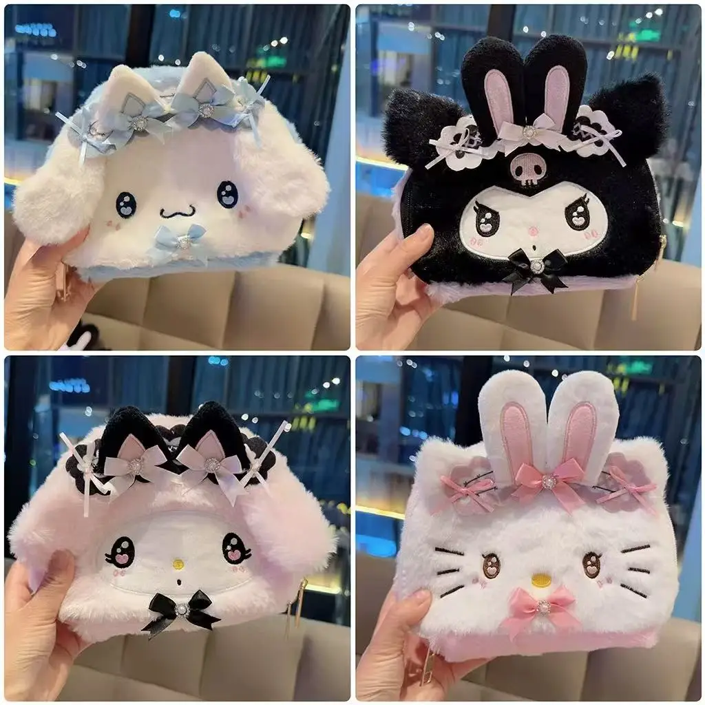 

Плюшевая кукла Sanrio My Melody Kuromi Cinnamoroll Pochacco, косметичка, игрушка Pom Pom Purin, мягкий подарок для детей, друга