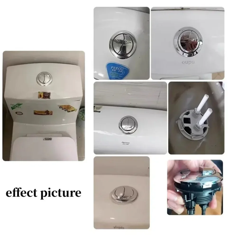 Hot Sell 5PCS Universal Dual Flush Toilet Water Tank Button Round Valve Push Button Flush Toilet Seat Water Tank Valve Bathroom