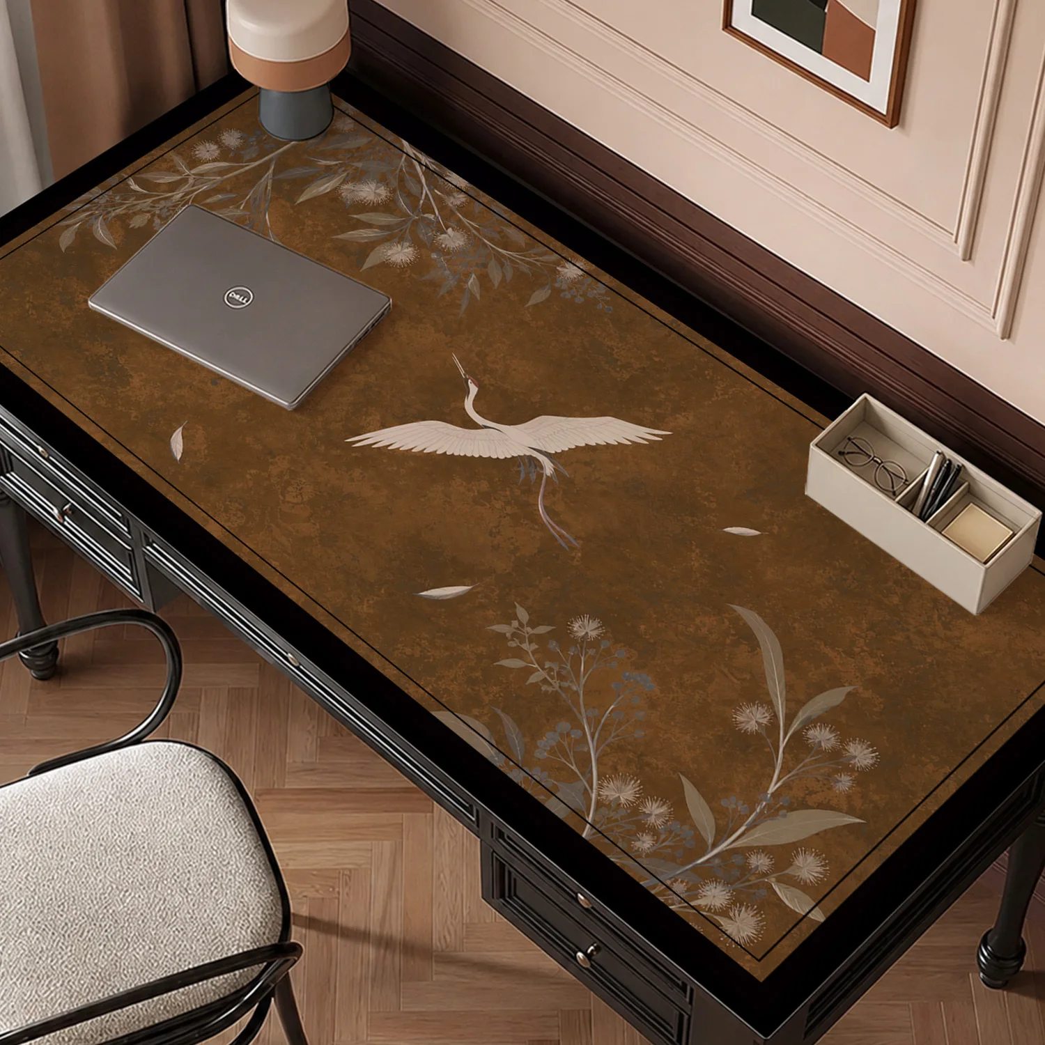 Chinese style student desk mat multi purpose vanity table cover office computer desktop protective pad