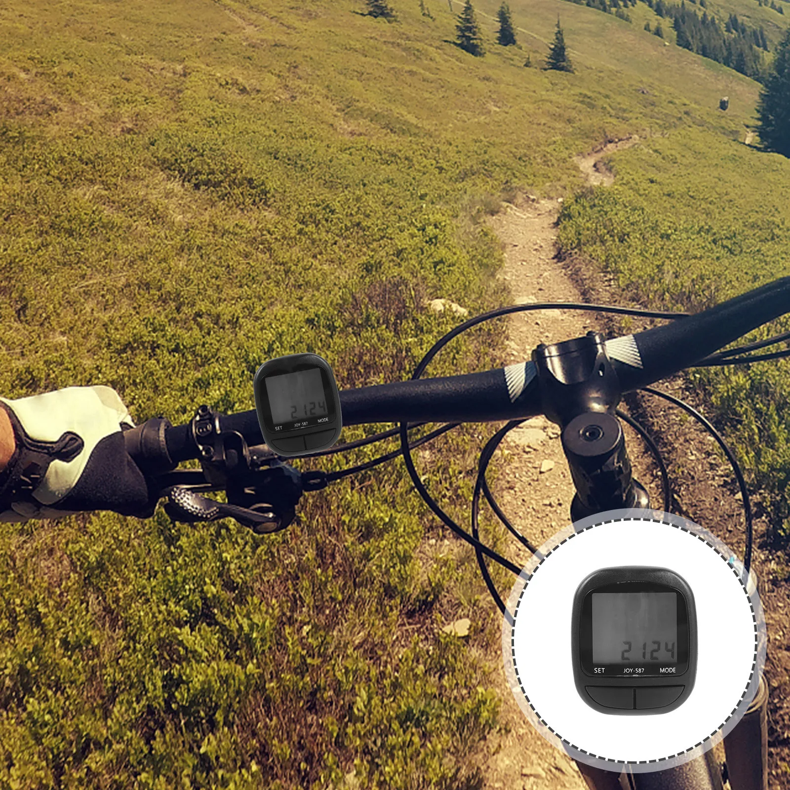 Digital Speedometer with Stopwatch for Mountain Bike – Lightweight Cycling Meter, Outdoor Riding Black