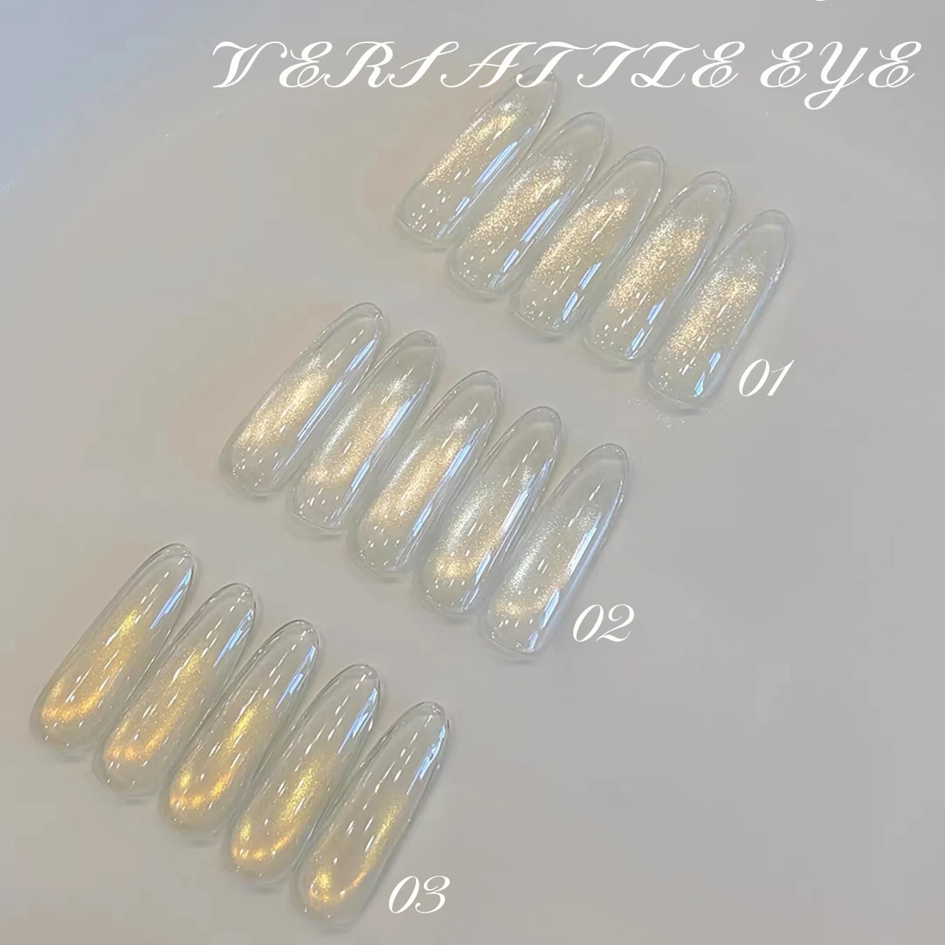 1pcs TC Versatile Ice Transparent Champagne Gold Cat Eye Gel Nail Polish New Sparkling Pure Desire Water Glass Bead Nail Art