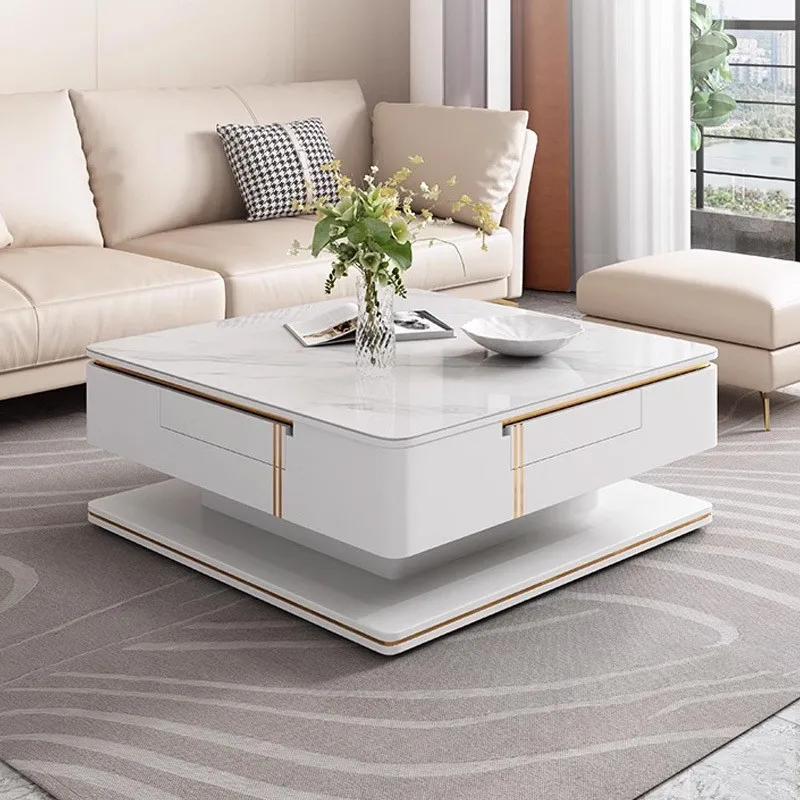 Lifting electric mahjong table household living room rock slab coffee automatic dining and coffee table mahjong machine