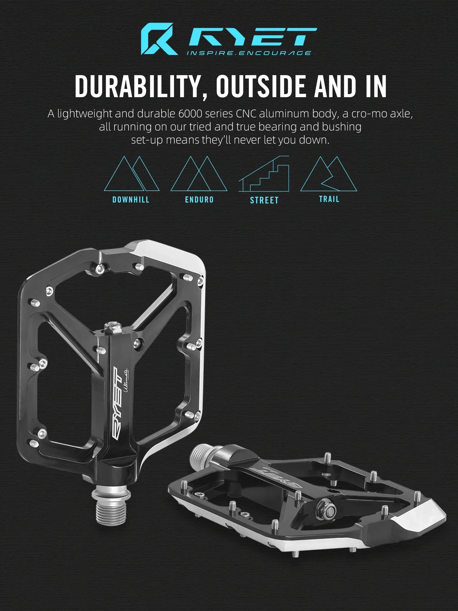 AliExpress Ryet 2025 RYET Non-slip MTB Bicycle platform Pedal Sealed DU Bearings Flat Pedal Mountain Road Bike Alloy Platform Cycling Parts